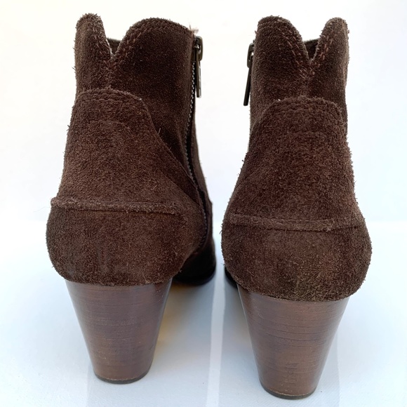 Frye Renee Seam Short Ankle Bootie Distressed Size 8.5 Western Brown Boots - Picture 4 of 14